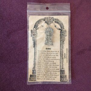 Vishnu silver-colored charm, 1.5" long, new in package